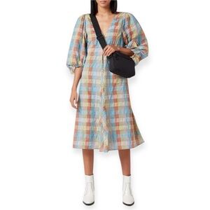 Ganni Multicolor Checkered Dress